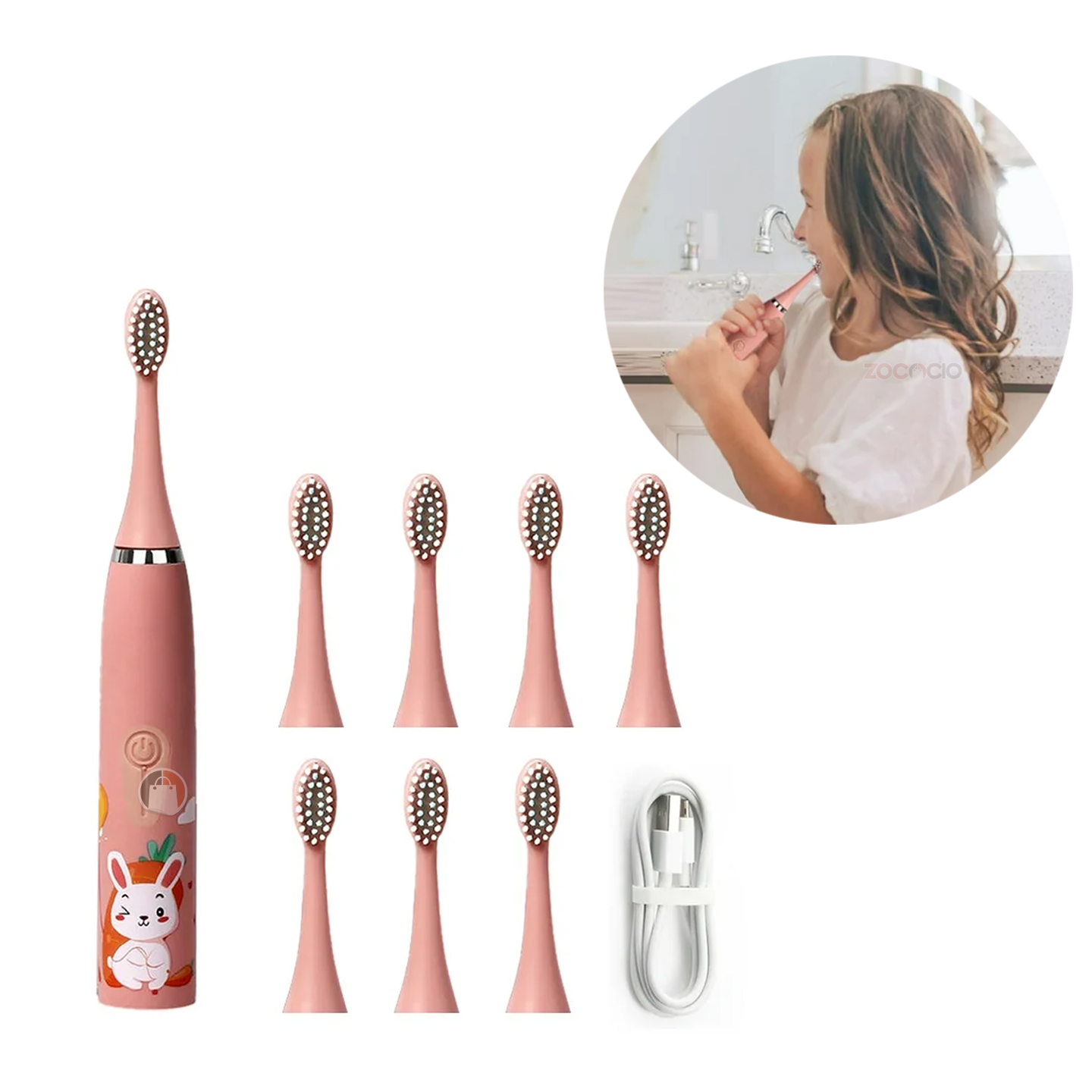 Vista 5 de Cepillo Dental Eléctrico Niños - COLOR: Blanco